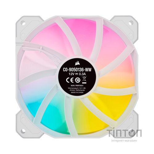 Кулер до корпусу Corsair SP120 RGB ELITE White (CO-9050137-WW)