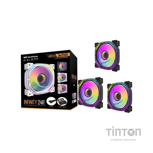 Кулер до корпусу DARKFLASH INF24 3IN1(PWM) BLACK