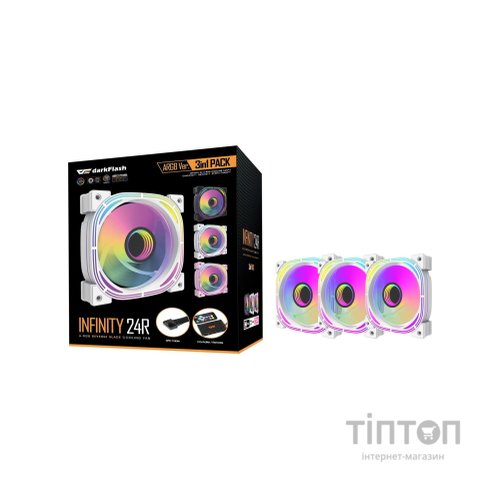 Кулер до корпусу DARKFLASH INF24 3IN1(PWM) WHITE