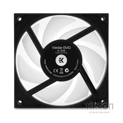 Кулер до корпусу Ekwb EK-Vardar EVO 120ER D-RGB (500-2200 RPM) - White (3831109825372)