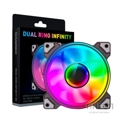 Кулер до корпусу Gamemax Dual Ring Infinity BK