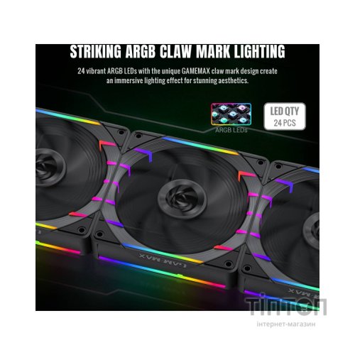 Кулер до корпусу Gamemax Tornado T12 ARGB