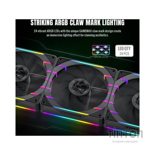 Кулер до корпусу Gamemax Tornado T12 ARGB-R