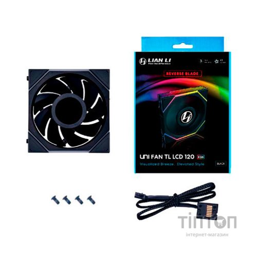 Кулер до корпусу Lian Li Reverse TL LCD 120-1, Black Cooler (G99.12RTLLCD1B.00)
