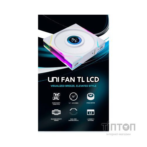 Кулер до корпусу Lian Li Reverse TL LCD 120-1, Black Cooler (G99.12RTLLCD1B.00)