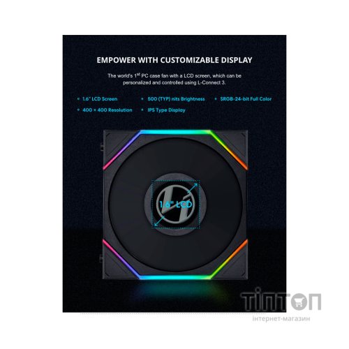 Кулер до корпусу Lian Li TL LCD 120-1, Black Cooler (G99.12TLLCD1B.00)