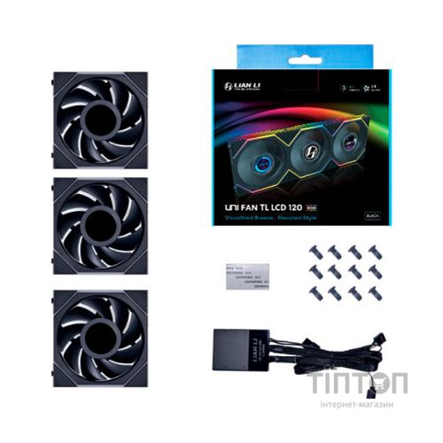 Кулер до корпусу Lian Li TL LCD 120-3, Black Cooler (G99.12TLLCD3B.00)