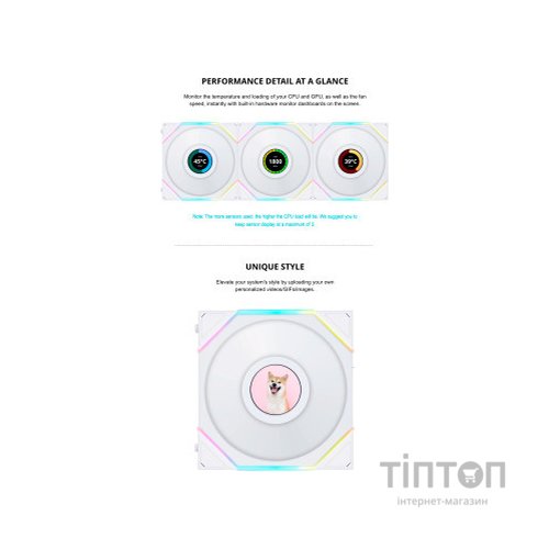 Кулер до корпусу Lian Li TLLCD 120-1, White Cooler (G99.12TLLCD1W.00)