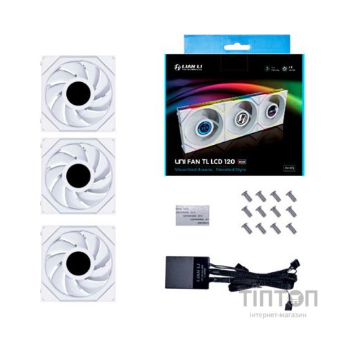 Кулер до корпусу Lian Li TLLCD 120-3, White Cooler (G99.12TLLCD3W.00)