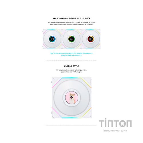 Кулер до корпусу Lian Li TLLCD 120-3, White Cooler (G99.12TLLCD3W.00)