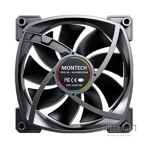 Кулер до корпусу MONTECH AX120 PWM BLACK