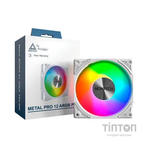 Кулер до корпусу MONTECH METAL PRO 12 ARGB PWM WHT
