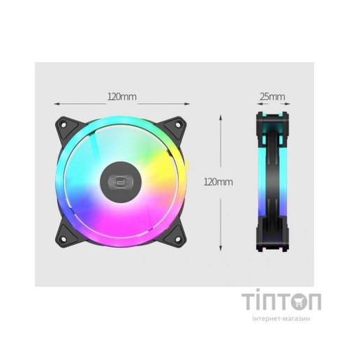 Кулер до корпусу PcCooler F3 T120 ARGB BK