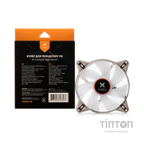Кулер до корпусу Vinga RGB fan-07