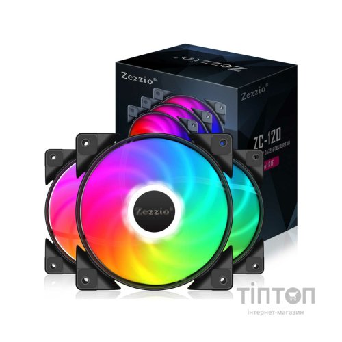 Кулер до корпусу Zezzio ZC-120 Colorful 3in1