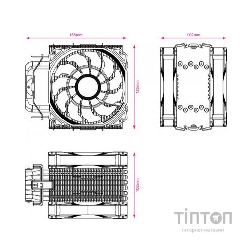 Кулер до процесора 2E GAMING AIR COOL (2E-AC120D6-ARGB)