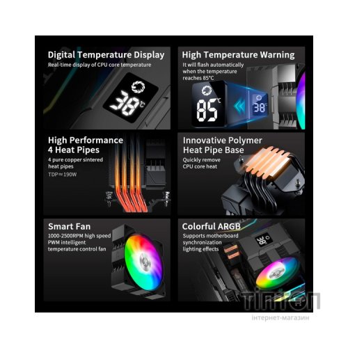 Кулер до процесора Gamemax Gamma 90 Digital BK