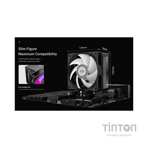 Кулер до процесора PcCooler RT400 Digital ARGB BK