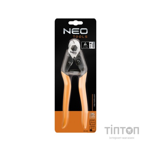 Кусачки Neo Tools для різання арматури та сталевого троса, 190 мм (01-512)