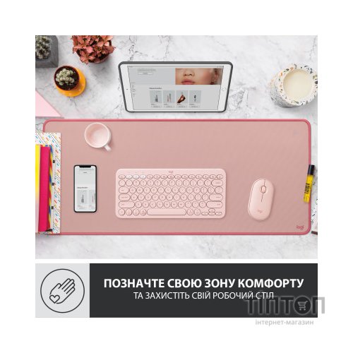 Килимок для мишки Logitech Desk Mat Studio Series Darker Rose (956-000053)