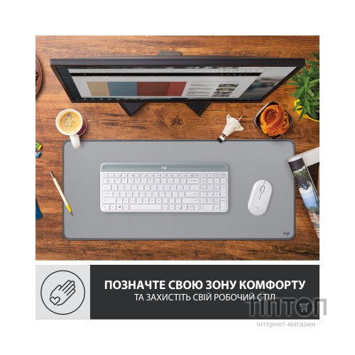 Килимок для мишки Logitech Desk Mat Studio Series Mid Grey (956-000052)
