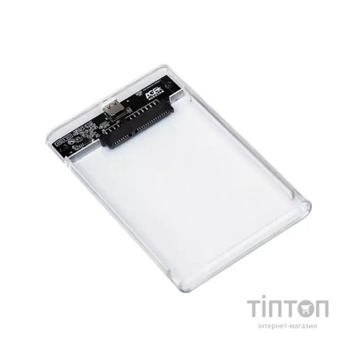 Кишеня зовнішня AgeStar 2.5", USB 3.2, 9.5 mm / 7 mm HDD/SSD, Transparent (3UB2P4C (Transparent))