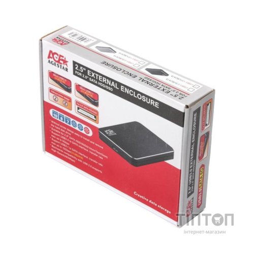 Кишеня зовнішня AgeStar 2.5", USB3.1, черный (31UB2A18 (Black))