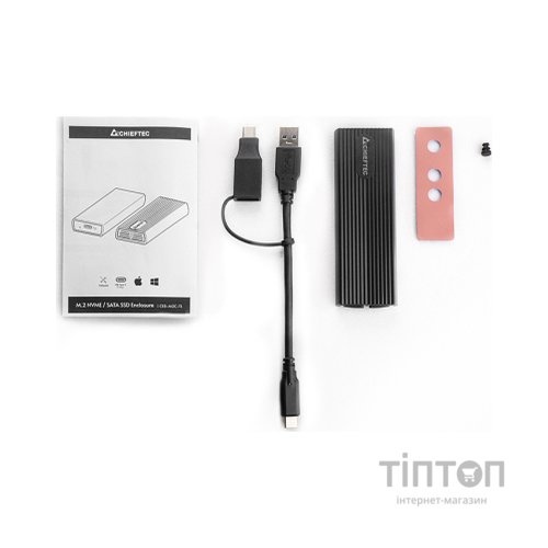 Кишеня зовнішня Chieftec USB 3.2 Gen2 Type-C M.2 PCIe NVMe/SATA SSD (CEB-M2C-TL)
