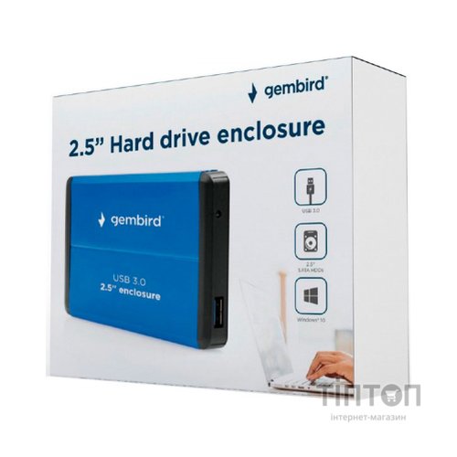 Кишеня зовнішня Gembird 2.5", USB3.0, blue (EE2-U3S-3-B)