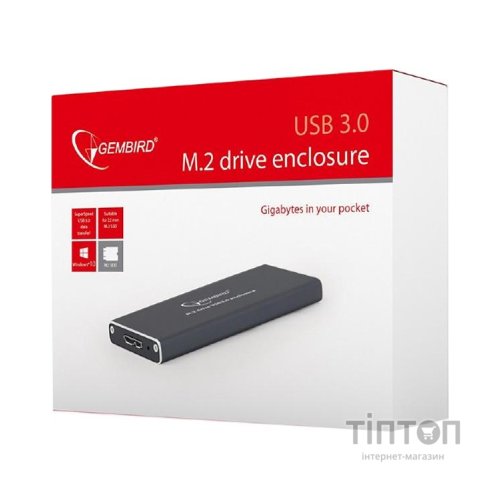 Кишеня зовнішня Gembird M.2 (NGFF), USB3.0, черный (EE2280-U3C-01)
