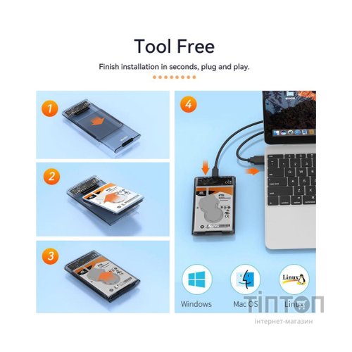 Кишеня зовнішня Maiwo 2.5" SATA/SSD HDD - USB3.1 Gen1 Type-C (K2510)