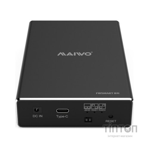 Кишеня зовнішня Maiwo 2*HDD 2.5" SATA/SSD up to 9.5mm USB3.1 GEN2 Type-C, RAID 0,1 (K25272C)