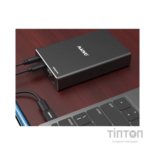 Кишеня зовнішня Maiwo 2*HDD 2.5" SATA/SSD up to 9.5mm USB3.1 GEN2 Type-C, RAID 0,1 (K25272C)