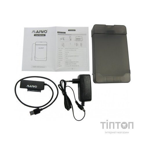 Кишеня зовнішня Maiwo K104A USB 3.0 - SATA III, с блоком питания 12В/2А (K10435)