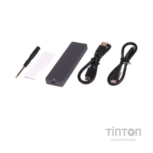 Кишеня зовнішня Maxxter M.2 NVMe & SATA SSD to USB-C 10Gbps black (EHDE-2280D-01)