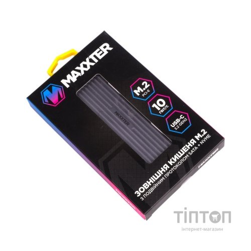 Кишеня зовнішня Maxxter M.2 NVMe & SATA SSD to USB-C 10Gbps black (EHDE-2280D-01)