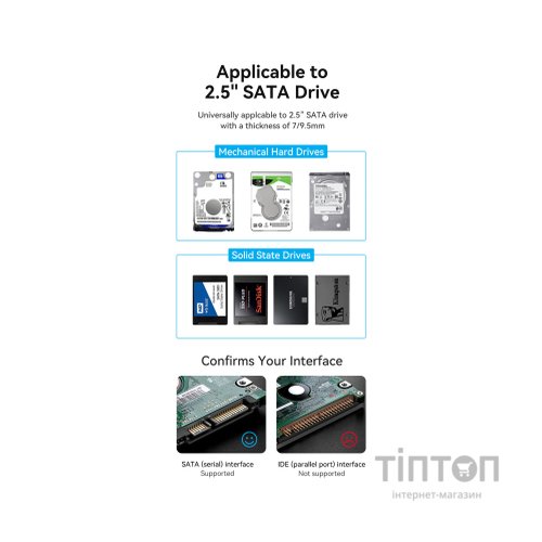 Кишеня зовнішня Vention 2.5" HDD/SSD USB 3.0 Micro-B Black (KPAB0)