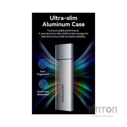 Кишеня зовнішня Vention SSD M.2 (NGFF) B&M-key USB Type-C 3.2 (KPFH0)