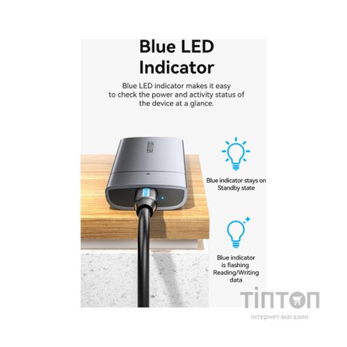 Кишеня зовнішня Vention SSD M.2 (NGFF) B&M-key USB Type-C 3.2 (KPFH0)