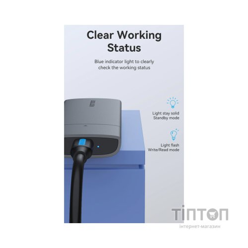 Кишеня зовнішня Vention SSD M.2 (NVME) M-key USB Type-C 3.2 gray (KPGH0)