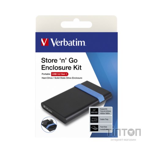 Кишеня зовнішня Verbatim SSD\HDD 2.5" USB 3.2 GEN 1-SuperSpeed (53106)