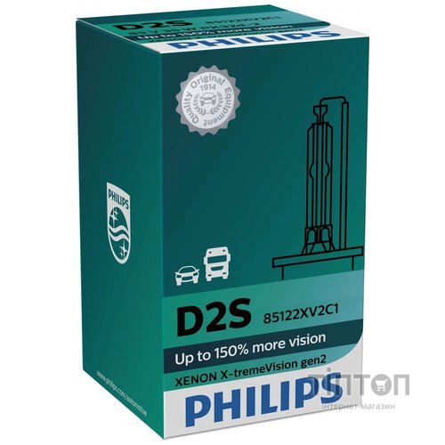 Лампа ксенонова Philips D2S X-tremeVision 150%, 4800K gen2, 1шт/картон 
Наявність