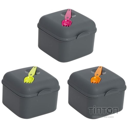 Ланчбокс з приборами Herevin Salad Box Grey Mix
