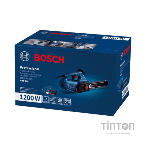 Ланцюгова пила Bosch Professional для газобетонных блоків GAC 250, 1200 Вт, 330 мм, 3/8 (0.601.2B6.020)