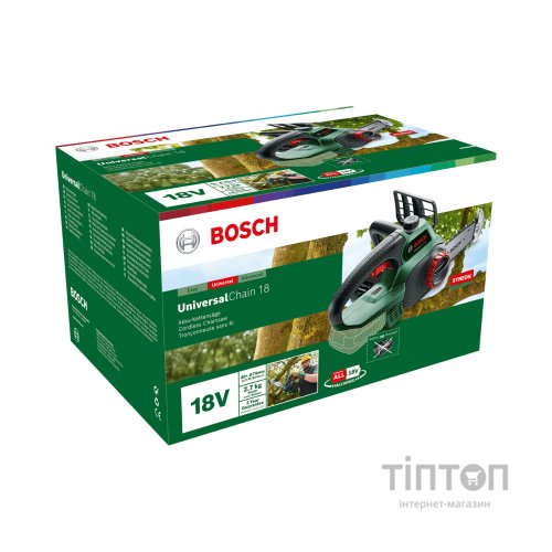 Ланцюгова пила Bosch UniversalChain 18 18V, шина 20см. 3кг (без АКБ та ЗП) (0.600.8B8.001)