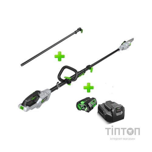 Ланцюгова пила EGO висоторіз PS1003E KIT, 56В, шина-25см, карбон, 4Ah (F840033003)