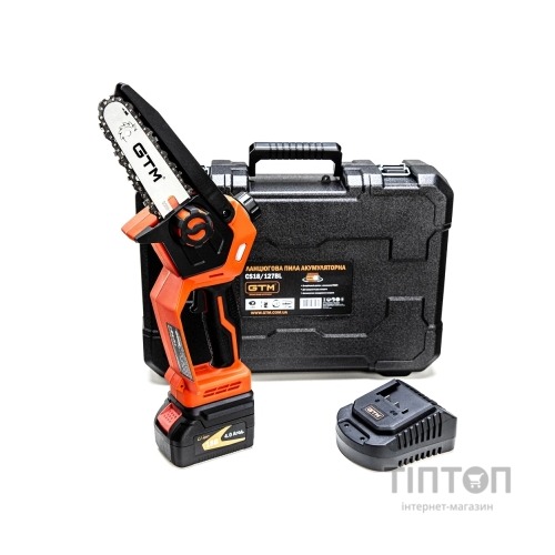 Ланцюгова пила GTM CS18/127BL, 18В, шина 5"/12,7см, 4Ah (CS18/127BL KIT)