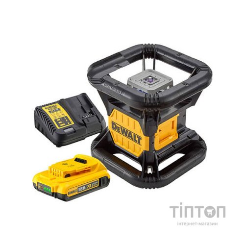 Лазерний нівелір DeWALT ротаційний, 18В XR Li-Ion, червоний промінь, 4.5 кг, 2Ah, ЗУ, кейс (DCE074D1R)