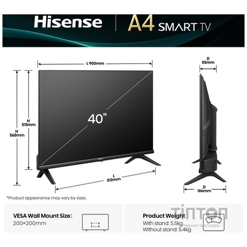 LED-телевізор Hisense 40A4Q