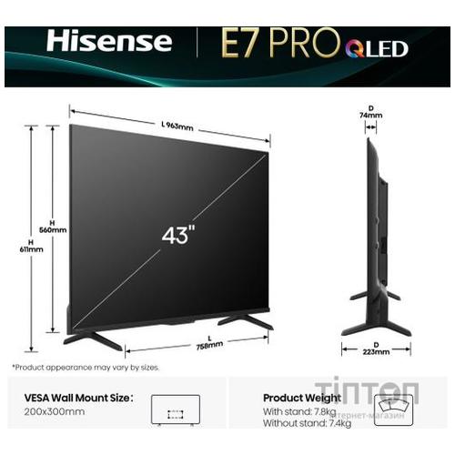 LED-телевізор Hisense 43E7Q PRO